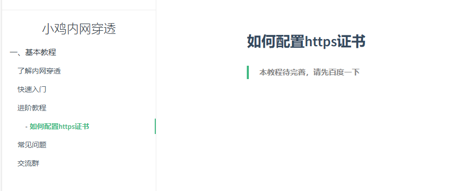 鸡仔云内网穿透开启https访问配置示例